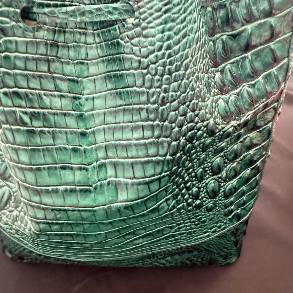 Brahmin Emerald Melbourne Crocodile-Embossed Shoulder Bag in Marlowe - Picture 10 of 14